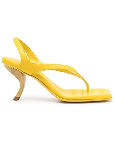 Gia Borghini Rosie 13 Square-toe Sandals - Yellow
