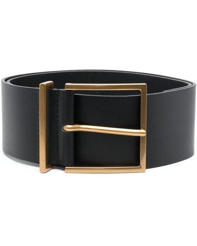 Sandro Wide Leather Belt - Black