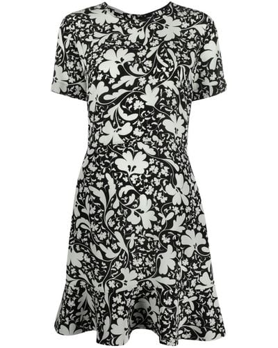 Stella McCartney Seidenkleid mit floralem Print - Schwarz