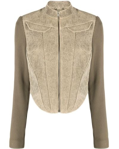 MISBHV Fitted Leather Jacket - Natural
