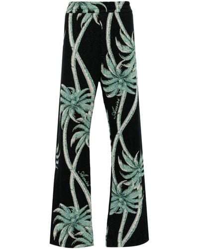 Amiri Palm Tree-print Knitted Trousers - Green