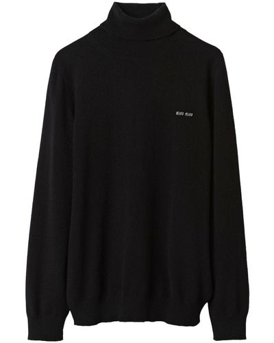 Miu Miu Cashmere Turtleneck Sweater - Black