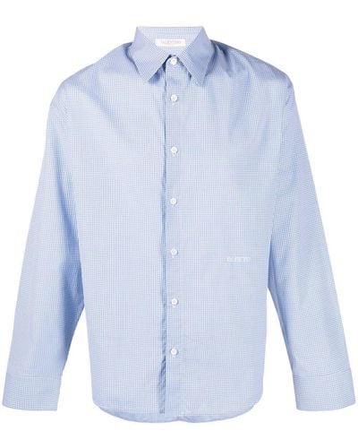 Valentino Garavani Hemd mit Mikro-Karomuster - Blau