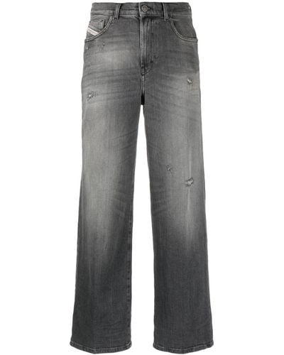 DIESEL Stonewashed Wide-leg Jeans - Grey
