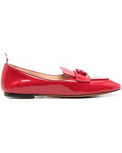 Thom Browne Three-bow Flat Loafers - Red