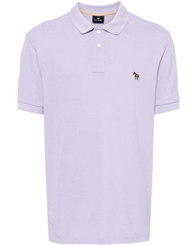 PS by Paul Smith Zebra-appliqué Cotton Polo Shirt - Purple