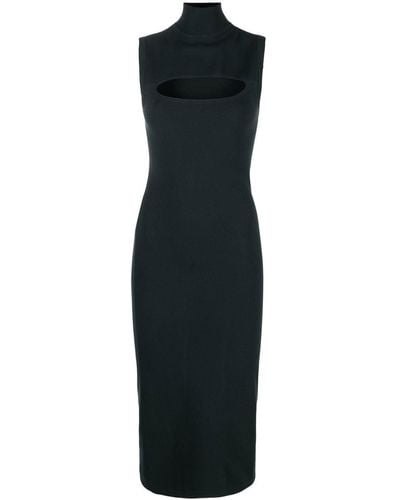 P.A.R.O.S.H. Cut-out Sleeveless Midi Dress - Black