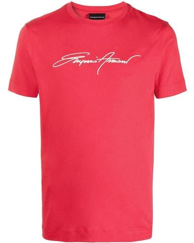 Emporio Armani ロゴ Tシャツ - レッド