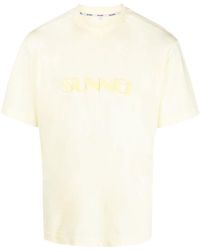 Sunnei T-shirt Met Logoprint - Naturel