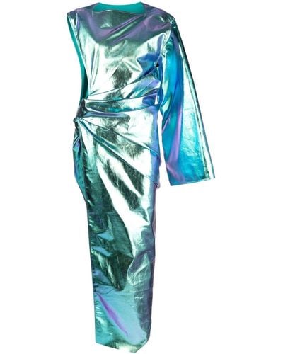 Rick Owens Holographic Asymmetric Gown - Blue