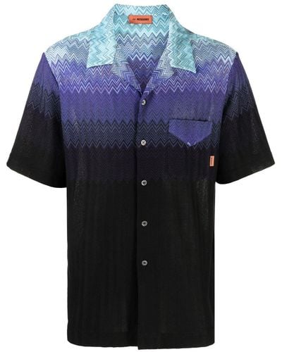 Missoni Zigzag-pattern Short-sleeve Shirt - Black