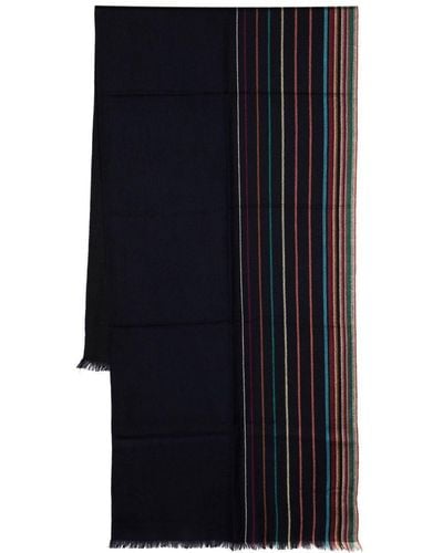 Paul Smith Écharpe Signature Stripe en soie mélangée - Bleu