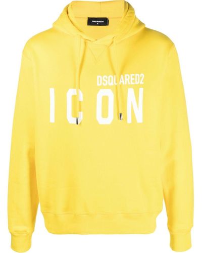 DSquared² Logo-print Cotton Hoodie - Yellow