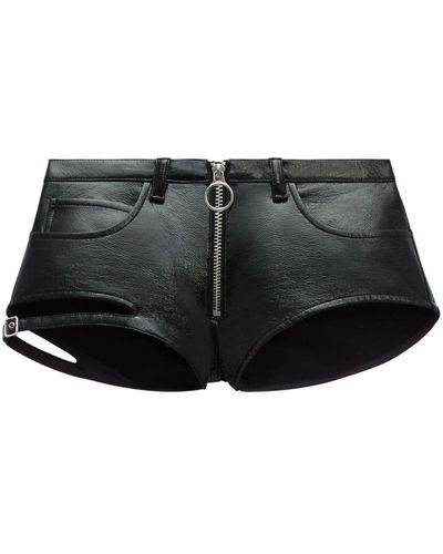 Courreges Cut-out Zip-up Mini Shorts - Black