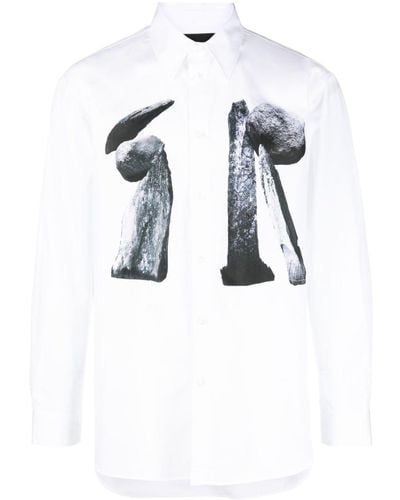 Simone Rocha Easy Hemd mit grafischem Print - Weiß