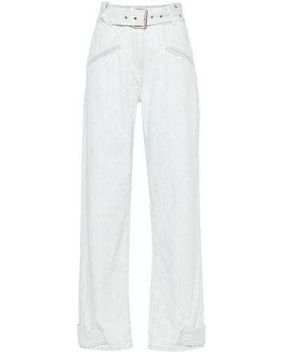 IRO Belt-detail Straight-leg Jeans - White