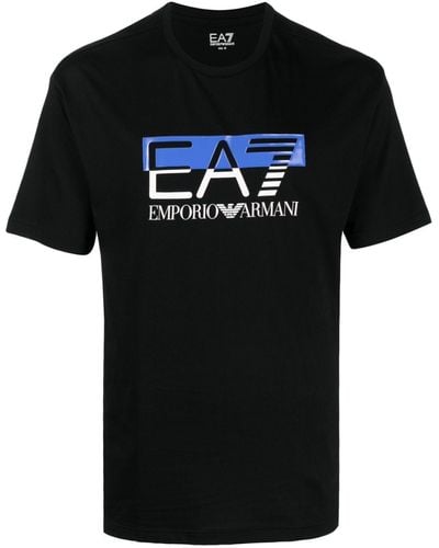 EA7 T-shirt Met Logoprint - Zwart