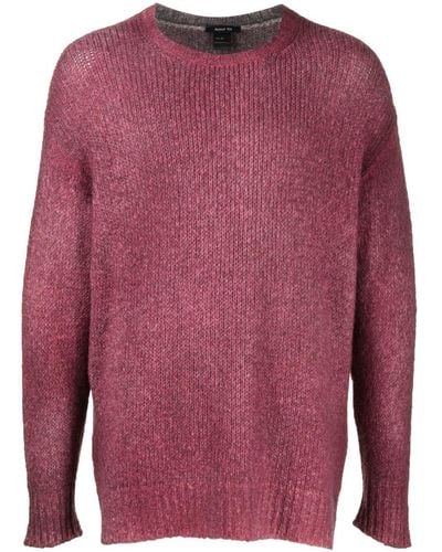 Avant Toi Chunky Knit Round Neck Jumper - Red