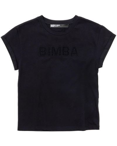 Bimba Y Lola Logo-embroidered T-shirt - Blue