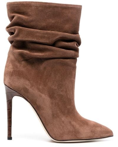Paris Texas 110mm Slouchy Stiletto Ankle Boots - Brown
