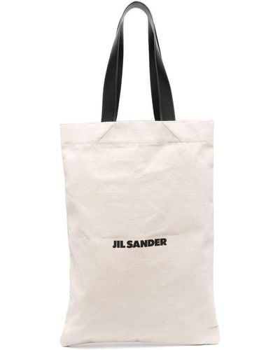 Jil Sander ロゴ ハンドバッグ - ナチュラル