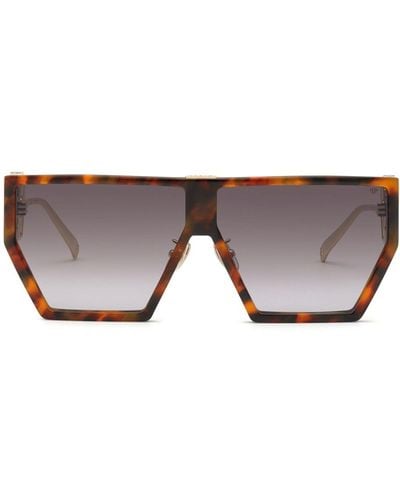 Philipp Plein Space Rock Plein Hexagon Oversized-frame Sunglasses - Brown