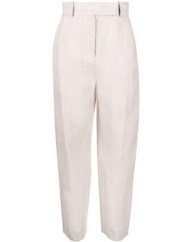 Totême High-waisted Straight-leg Trousers - White
