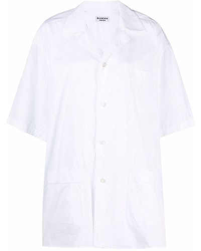 Balenciaga Chemise de pyjama en coton - Blanc