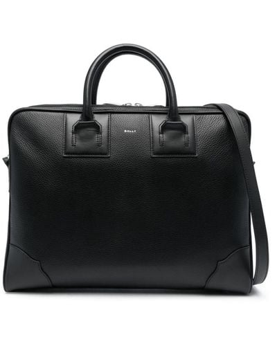 Bally Logo-print Leather Briefcase - Black