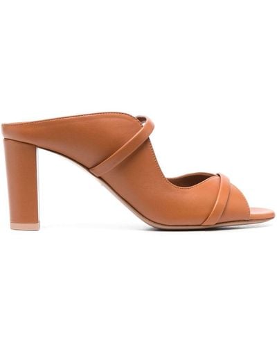 Malone Souliers Norah 70mm Leather Mules - Brown