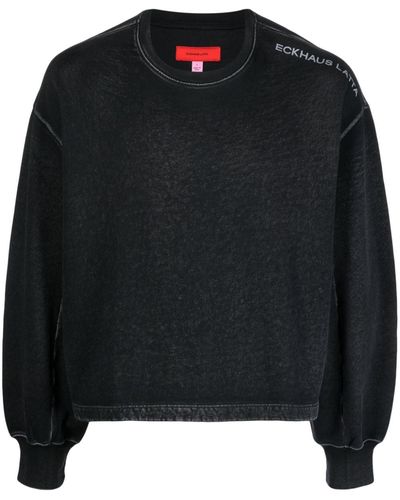 Eckhaus Latta Logo-print Cotton Sweatshirt - Black