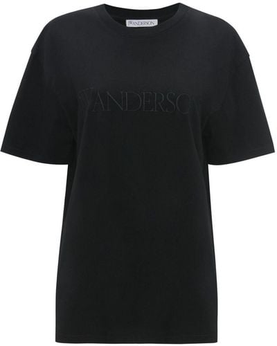 JW Anderson T-shirt Met Geborduurd Logo - Zwart