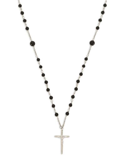 Dolce & Gabbana Rosary Cross-pendant Necklace - Metallic