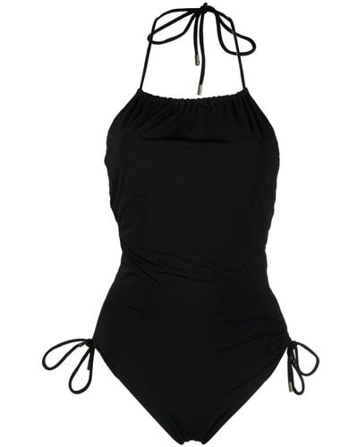 Saint Laurent Lace-up Detail Swimsuit - Black