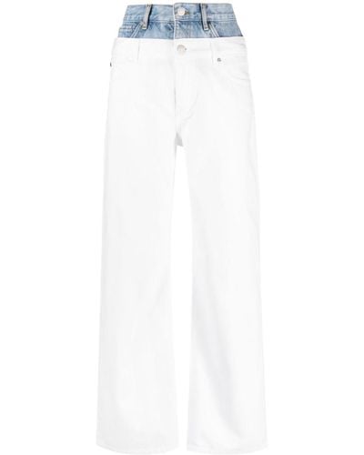 Sandro Double-waisted Organic-cotton Wide-leg Jeans - White