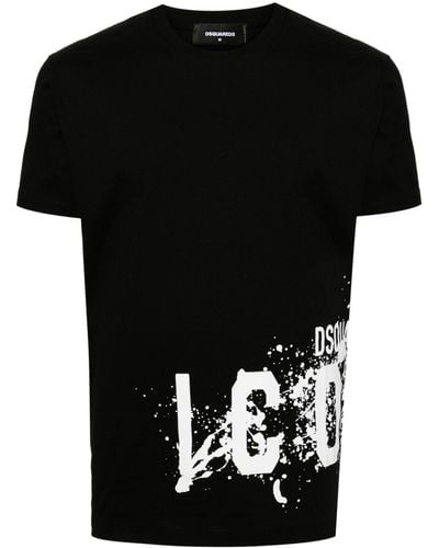 DSquared² T-shirt en coton à imprimé Icon - Noir