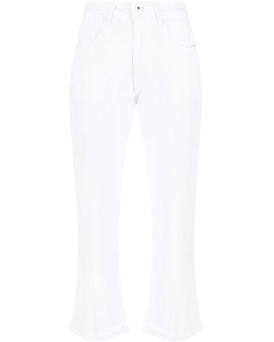 Jacob Cohen Kate Crop Frayed-hem Jeans - White