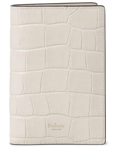 Mulberry Croc-effect Leather Passport Holder - White