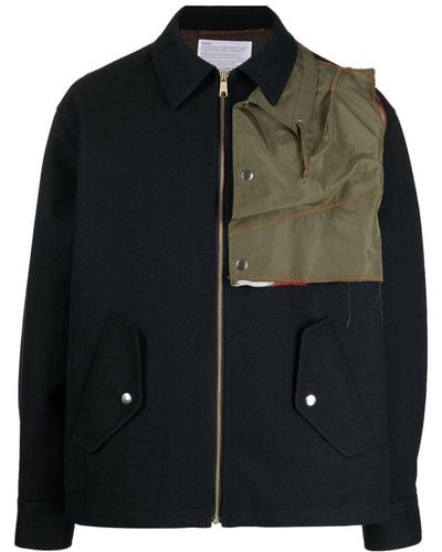 Kolor Layered Paneled Shirt Jacket - Black