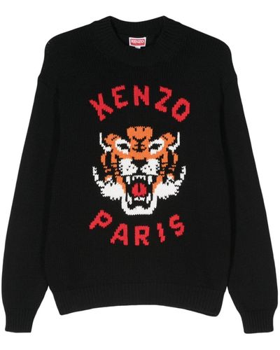 KENZO Lucky Tiger チャンキーニット セーター - ブラック