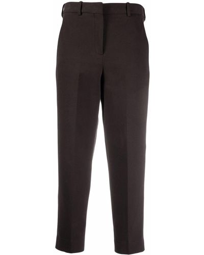 Circolo 1901 Pressed-crease High-rise Cropped Trousers - Brown