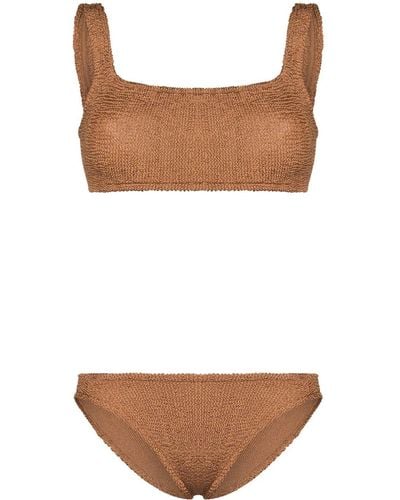 Hunza G Xandra Crinkle Bikini Set - Brown