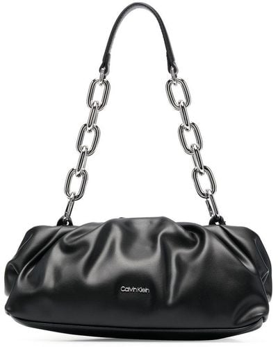 Calvin Klein Logo-lettering Clutch Bag - Black