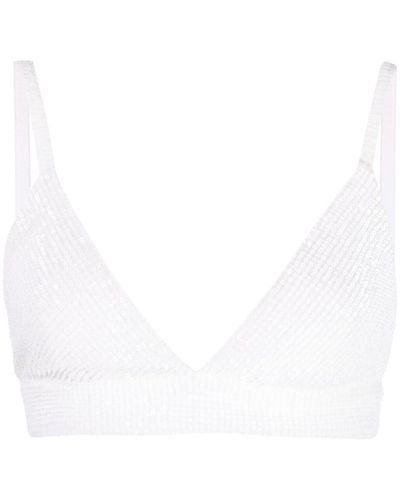 Rosetta Getty Bralette Verfraaid Met Pailletten - Wit