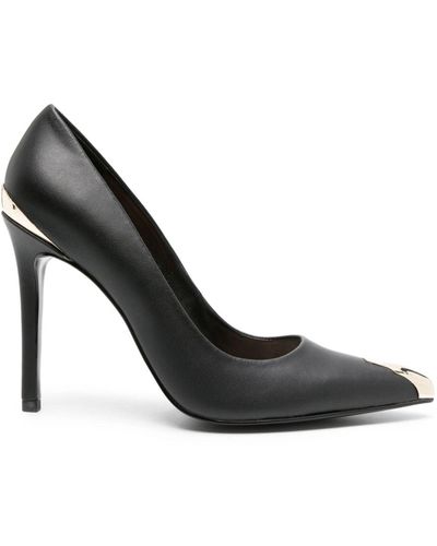 Just Cavalli 110mm Metal-toecap Leather Court Shoes - Black