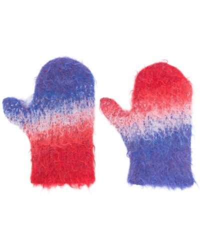 ERL Degradé-knit Gloves - Red