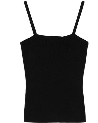 Rohe Square-neck ribbed top - Schwarz