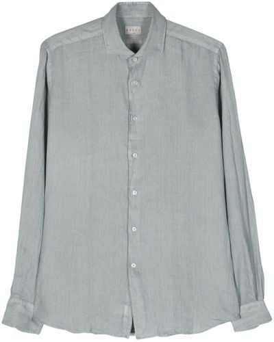 Xacus Spread-collar Linen Shirt - Grey