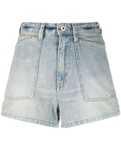 KENZO Hoch sitzende Jeans-Shorts - Blau