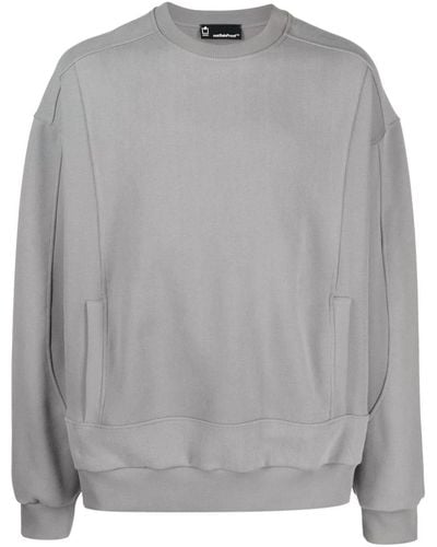 Styland Fleece-Sweatshirt mit Rundhalsausschnitt - Grau